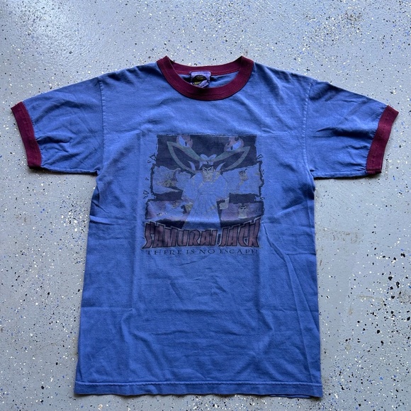 Cartoon Network Samurai Jack Mens Large Vintage 90s Promo Ringer Tee Grail - Picture 1 of 8